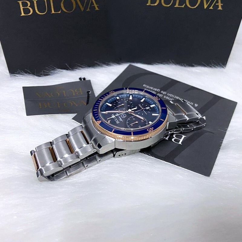 Pre-owned Bulova Series C Blue Dial Marine Star Men 98b301 Chronograph Watch (45mm)