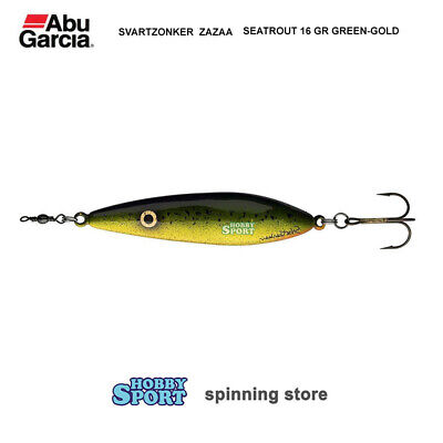 ZAZAA SEATROUT 16 GR ABU GARCIA ARTIFICIALE SPOON 80 mm  GREEN-GOLD PESCA LUCCIO