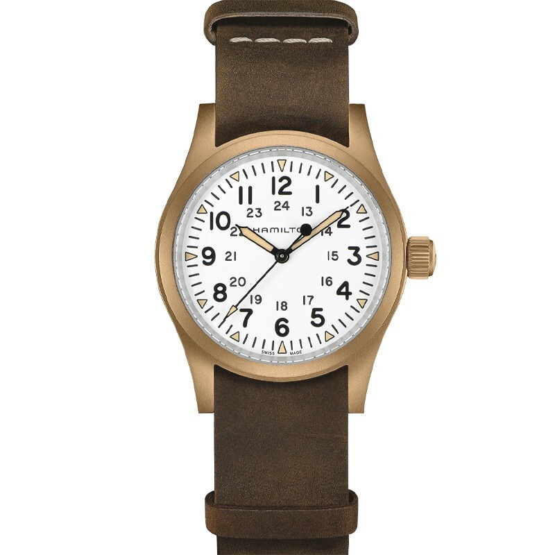 Pre-owned Hamilton Khaki Field 38mm Mechanical Bronze Case Men's Watch H69459510