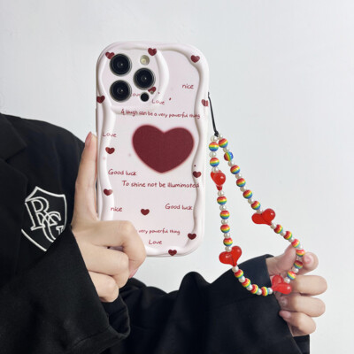 Hot Cute Love Cream Soft Covers Shockproof Bracelet Shell For Various Phone Case