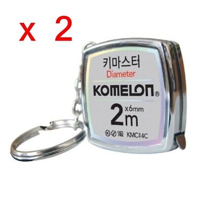 2ea Komelon  Mini Tape Measure KMC-14C Steel Pocket 2M Measuring Key Chain