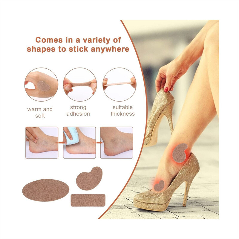 55Pcs Anti-wear Heels Stickers Moleskin Tape for Feet Blisters Adhesive Pads USA