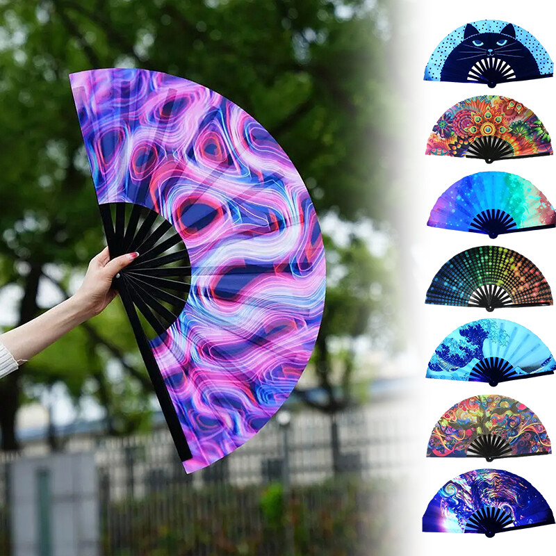 Clack Faltbare Handventilatoren – 6 Stück, Groß & Bunt Für Festivals, Partys & Als Deko