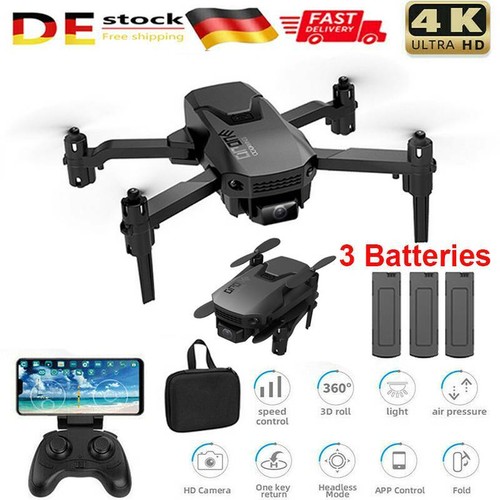 Faltbar RC Drone WiFi FPV Drohne 4K 3Batteries Kamera Mini Selfie Quadrocopter