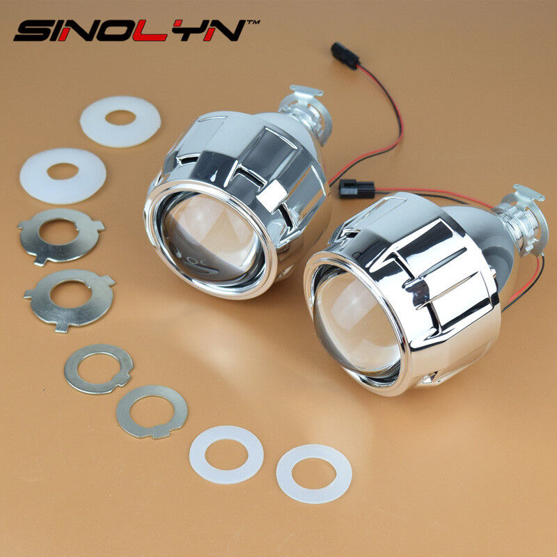 Mini HID 2.5/" Bi-Xenon Projector Lens Kit w// Smax Shrouds Car Headlight Retrofit