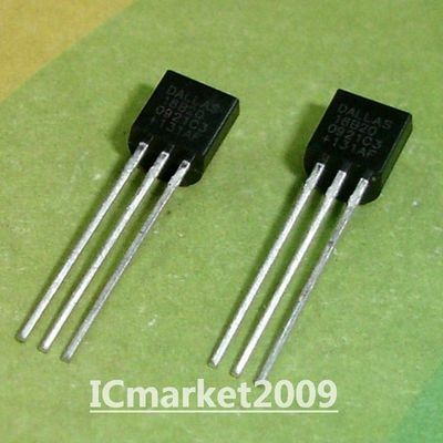5 PCS DS18B20 TO-92 18B20 Programmable Resolution 1-Wire Digital Thermometer 