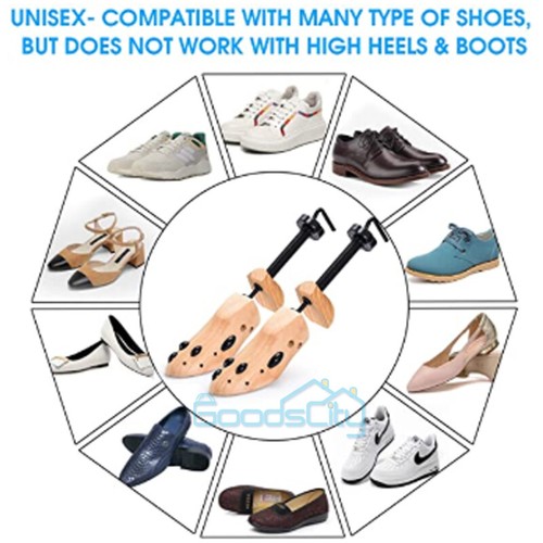 2-Way Wooden Adjustable Shoe Stretcher Expander Men Women Boot Size US 5-13