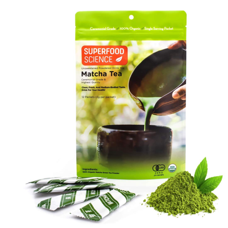 Superfood Science Ceremonial Matcha Packets, USDA Organic Ja