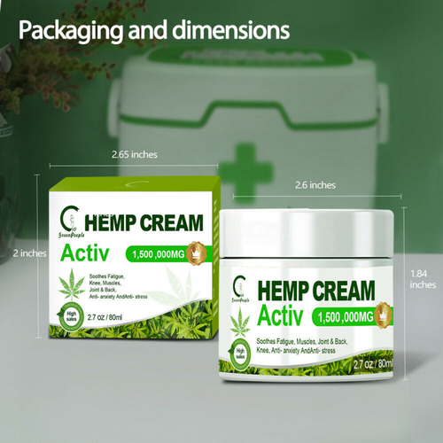 Hemp Pain Relief Cream 1,500,000mg For Massage to Relieve Back/Neck/Joint Pain~