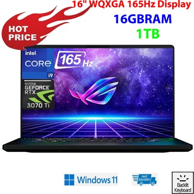 2024 ASUS ROG Zephyrus M16 16''Laptop Computer,Intel Core i9 12900H,16GB 1TB SSD