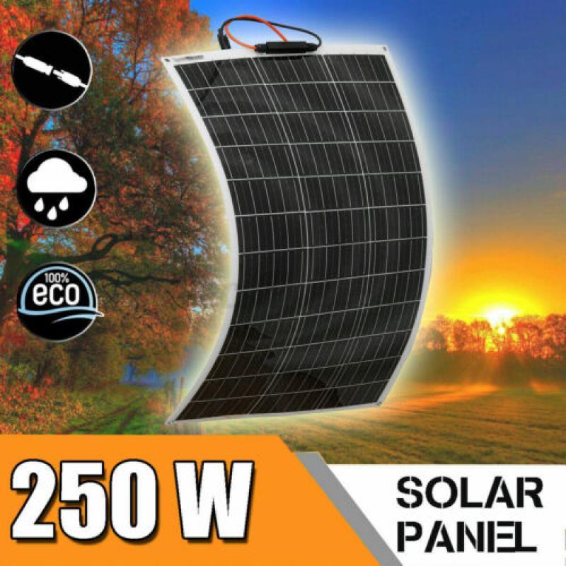 250W Watt Flexible Solar Panel 18V Battery Charger Kit Car Camping DIY RV Marine