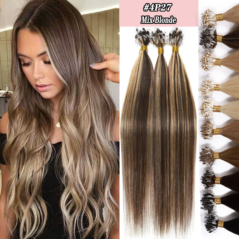 US On Sale 1GRAM Thick Micro Ring Easy Loop Bead Remy Human Hair