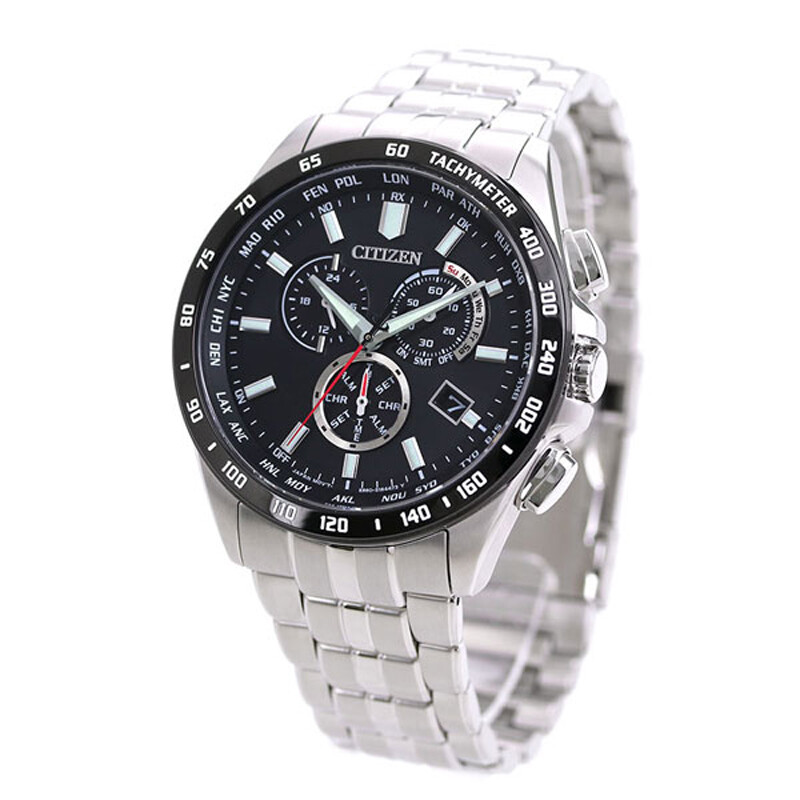 Pre-owned Citizen Collection Cb5874-90e Eco-drive Chronograph Atomic Radio Men Watch