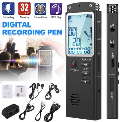 32G Grabadora De Voz Grabacion De Audio Pequeño Activado Por Voz Microfono