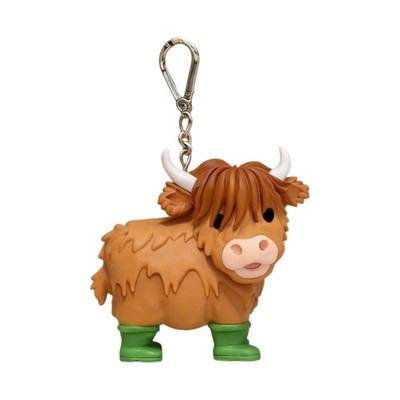 Scottish Highland Cow Keyring 3D Charm Designs