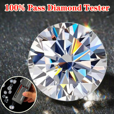 Multicolor Moissanite Loose Stone Round Gemstone VVS1 Pass Diamond Tester W. GRA