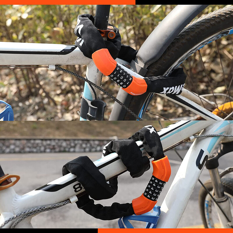 3.2FT Bike Chain Lock Heavy Duty Anti Theft Security Chain Lock 5-Digit Code NEW