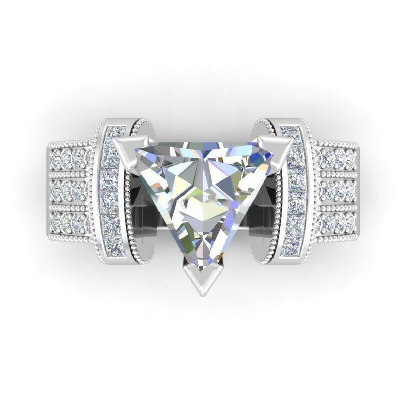 Two Tone 925 Silver filled Jewelry Women/'s Wedding Rings White Sapphire Size6-10