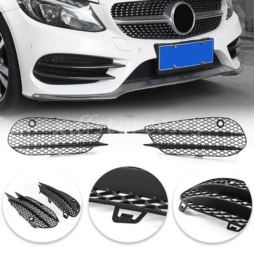 voorgrill bumper rooster 2 Stuks Mistlamp Cover Grill Bezel Voor Mercedes Voor Benz C Klasse W205 C180 C200 C260 2015-2018 Voorbumper Grille Auto Accessoires