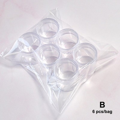 6/12Pcs Empty Bottle for Nail Decor Container Jar Plastic Box Nail SequinStorage