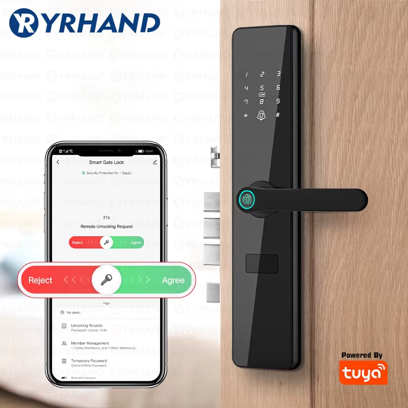 Outside Front Cerradura Inteligente Waterproof Tuya wifi Smart Door Lock Anti-lo