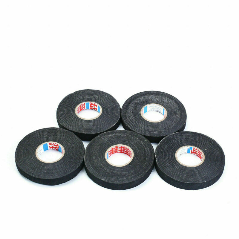 5x Kabelbaum Klebeband Gewebeband Isolierband Kfz Pkw Isoband Schwarz Textilband