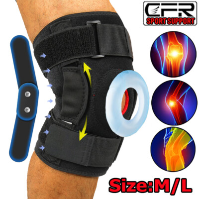 Hinged Knee Support Brace Compression Sleeve Meniscus Joint Pain Arthritis Wrap