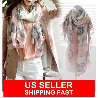 Fashion Women Long Print Cotton Scarf Wrap Ladies Shawl Girls Large Silk Scarves