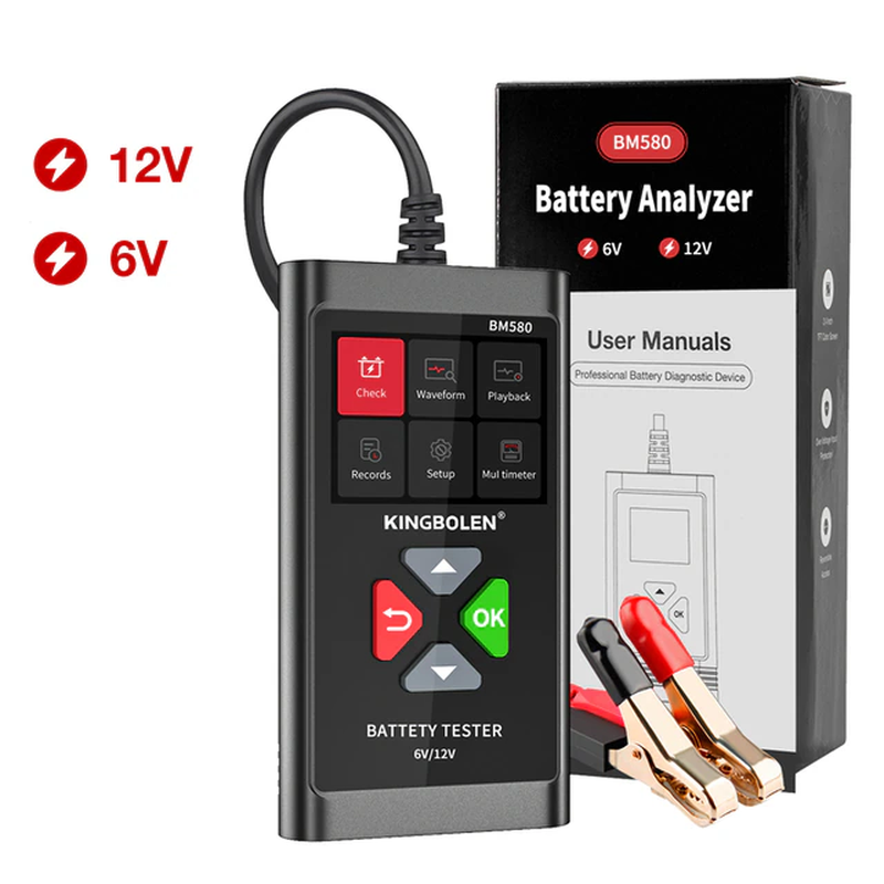 BM580 Car Battery Tester 12V 6V CCA Circut Tester Cranking Test Charging Tool