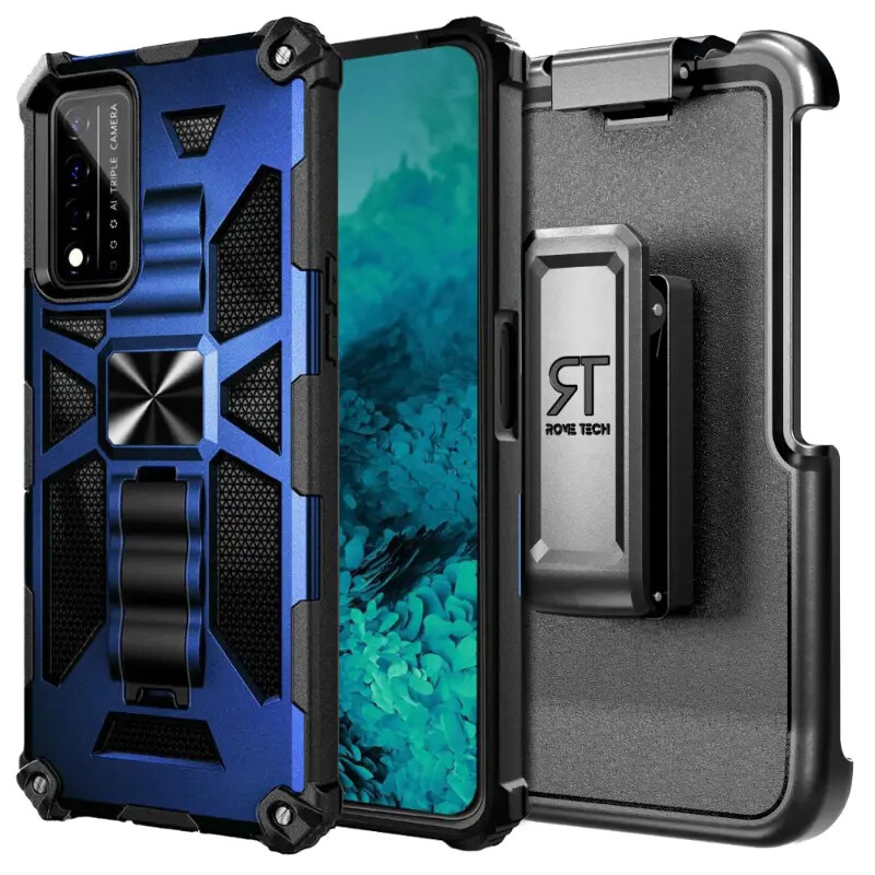 For T-Mobile Revvl V+ 5G (2021) Hard Hybrid Magnetic Kickstand Case Cover
