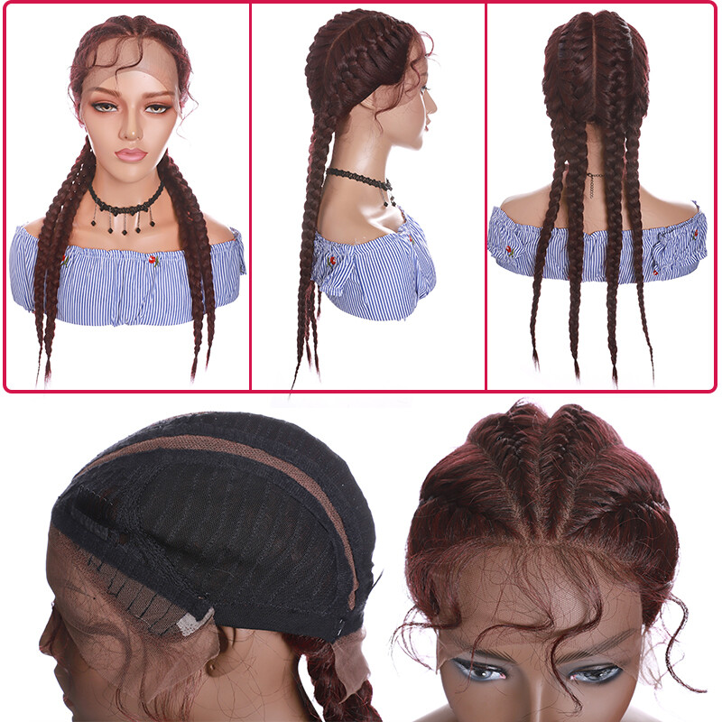 Faux Locs Dreadlocks Crochet Braided Lace Wig Twisted Hair Wigs Synthetic Piece
