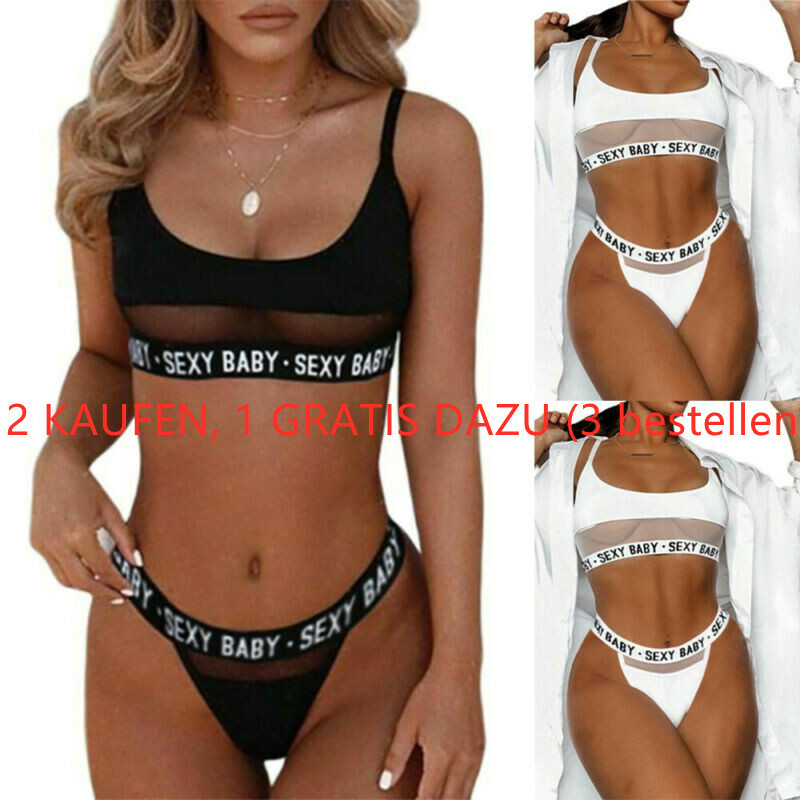 Damen Sexy Dessous Erotik Reizwäsche Unterwäsche G-String BH Set Nachtwäsche DE