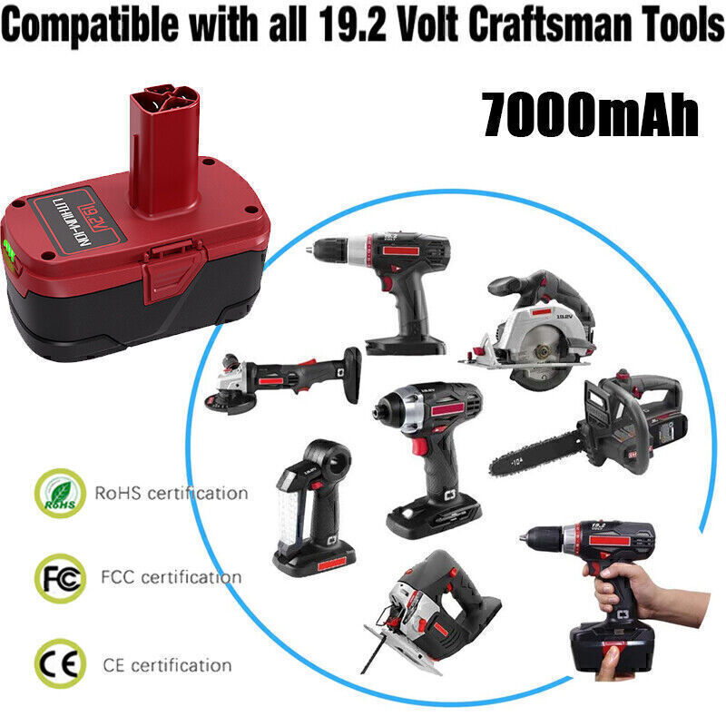 1-2 Pack 8.0Ah for Craftsman 19.2V 11375 Battery C3 DieHard 130279005 130279003