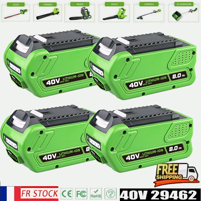 Batterie 8ah Pour Greenworks 40v G-Max 29462 29472 29252 Batterie Li-Ion 40 Volt