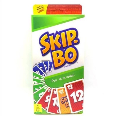 Mattel Games - Skip-Bo Card Game Family Game Board Game Children's Game