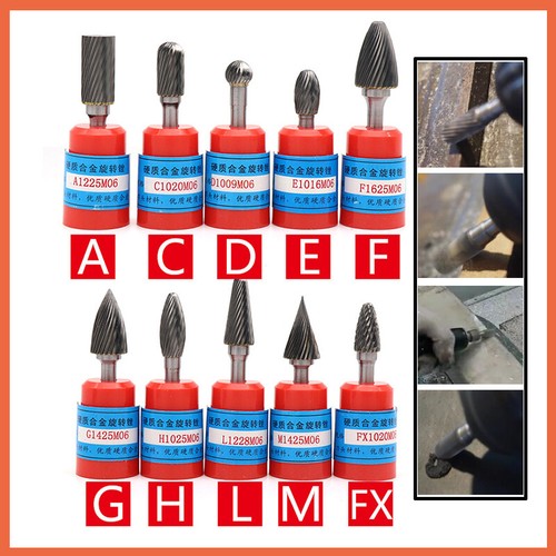 6mm-16mm Rotary Burr Bit Tungsten Carbide Point Die Grinder Shank Carving Tools