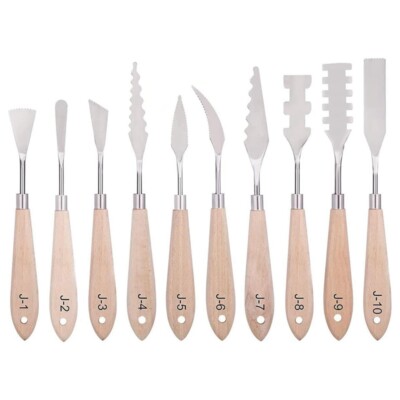 Malmesser-Set - 10-Teiliges Spachtel Aus Edelstahl, Spachtel, Malwerkzeuge,6088