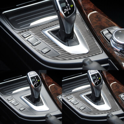 Car Gear Shift Panel Frame Carbon Fiber Decals For BMW 3 4 Series Accessories TH