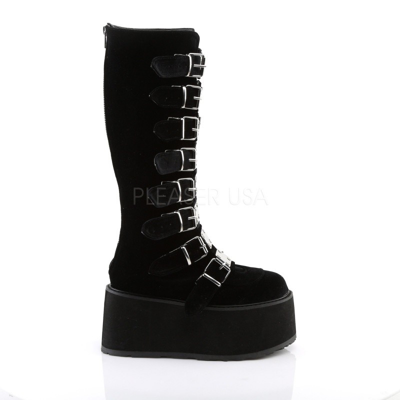 DEMONIA DEMONIA PLATEAU STIEFEL DAMNED-318 SCHWARZ SAMT