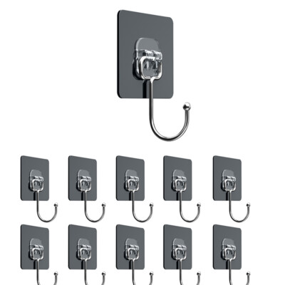 Adhesive Sticky Hooks Heavy Duty Rotatable Wall Seamless Hangers Stainless Steel