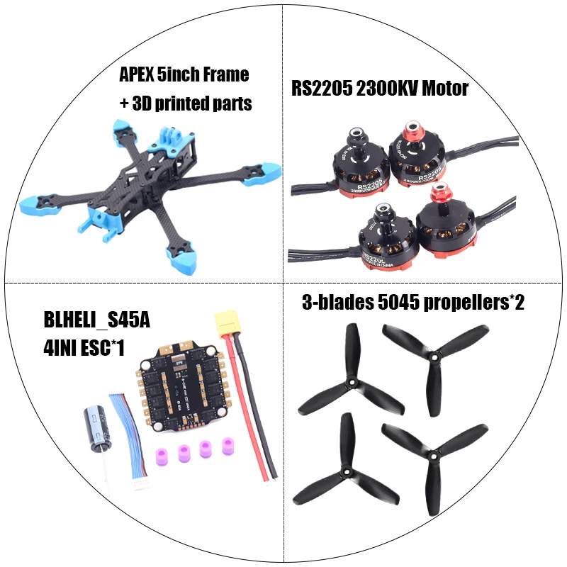 APEX 5inch FPV Drone Frame Kit Carbon Fiber Racing Drone Quadcopter Freestyle IN