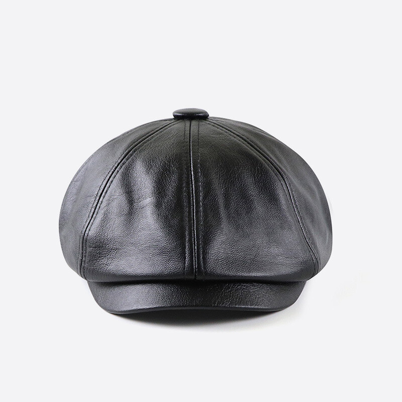 Unisex Weich Kunst Leder Zeitungsjunge Kappe Hut Baker Junge Cabbie Gatsby Beret