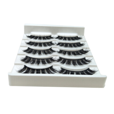 5/10 Pair False Eyelashes 3D Mink Soft Long Think Cross Natural Makeup Extension
