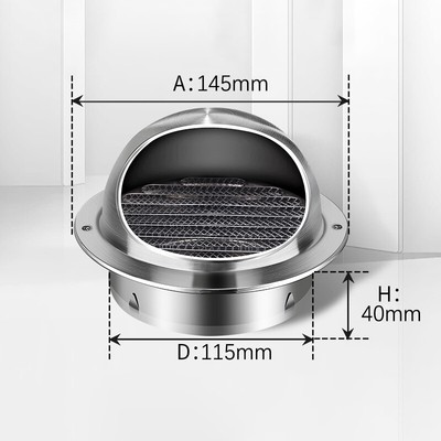 Vent Cover Duct Vent, Dryer Exhaust Vent Wall Vent Stainless Steel Round Ve-lg