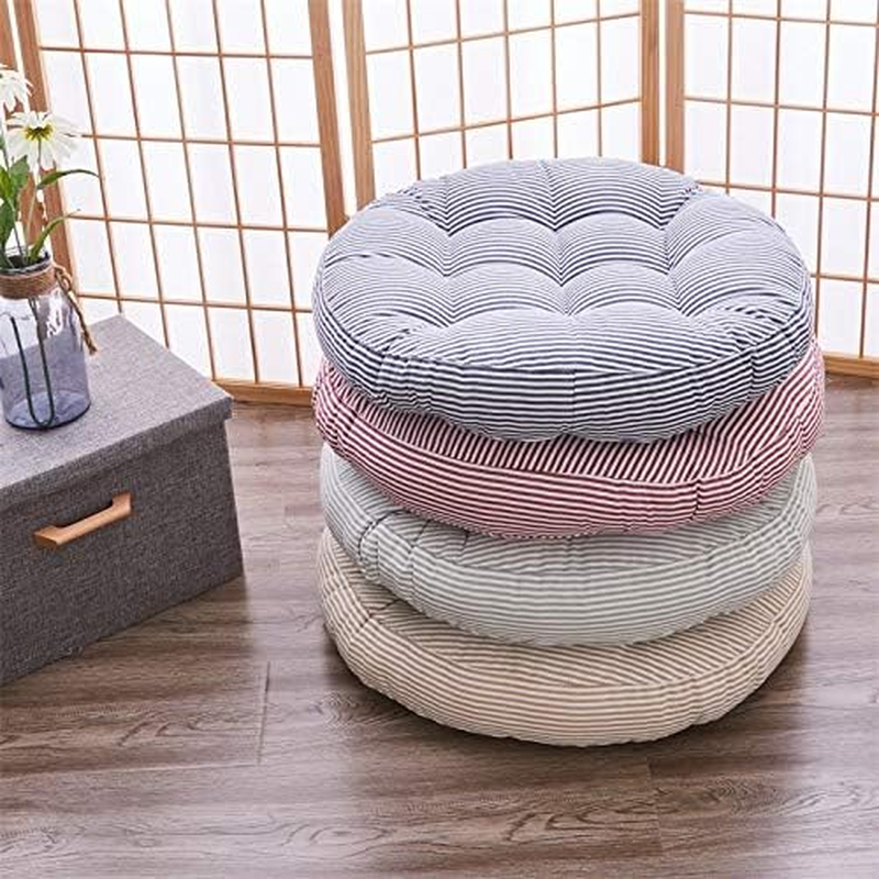Indoor/Outdoor Cushions 22 Inch round Striped Chair Cushions for Patio Garden...