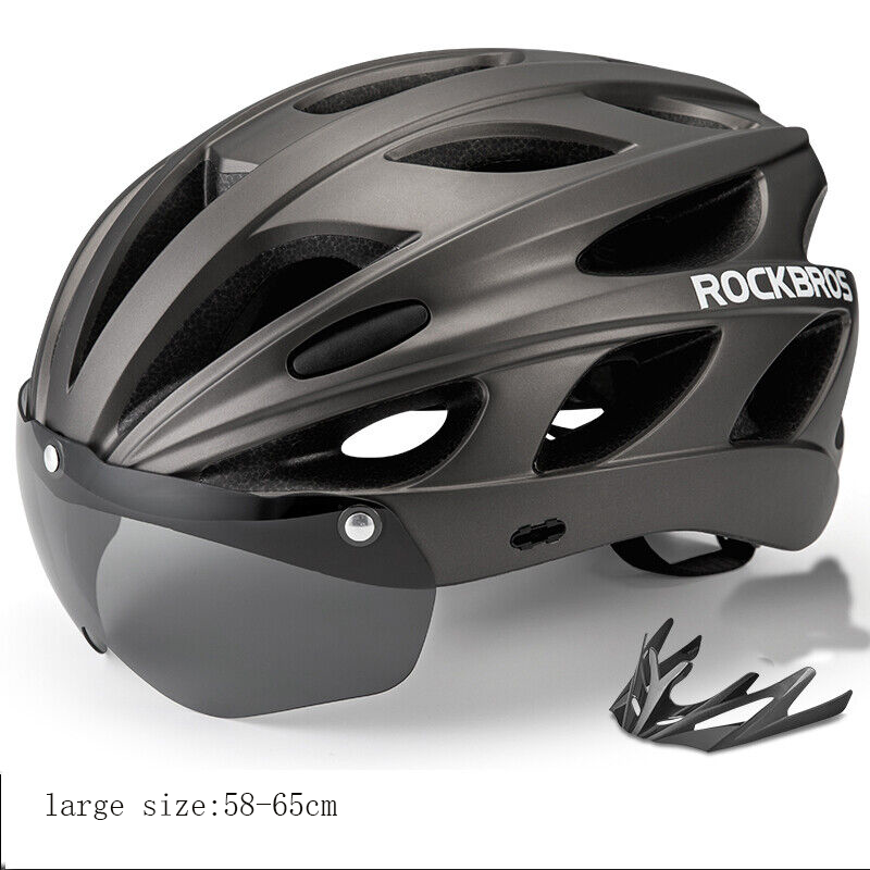 ROCKBROS Cycling Helmet with Removable Goggles & Sun Visor Bike Safety Helmet