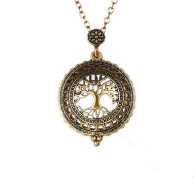 2X Tree of Life Antique Magnifying Glass Pendant Necklace