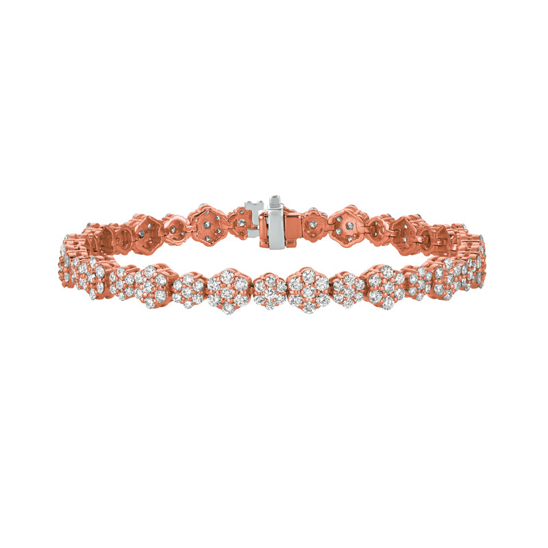 Pre-owned Morris 7.00 Carat Natural Diamond Bracelet Si 14k White Gold 7''