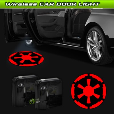 2pcs Wireless Car Door Welcome Projector Ghost Shadow Red Star Wars Empire Light