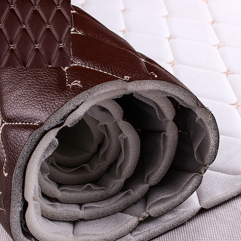 UK Faux Leather Fabric Sponge Quilted Embroidery Car Interior DIY Craft Material